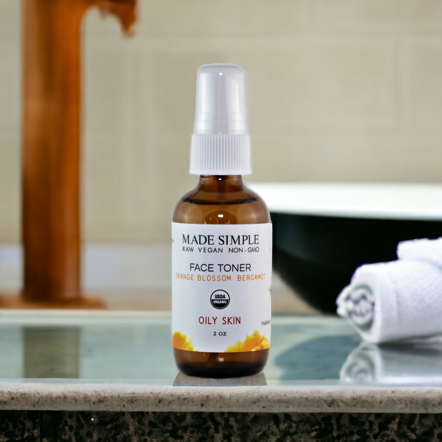 Orange Blossom Bergamot Face Toner - Certified Organic & Vegan