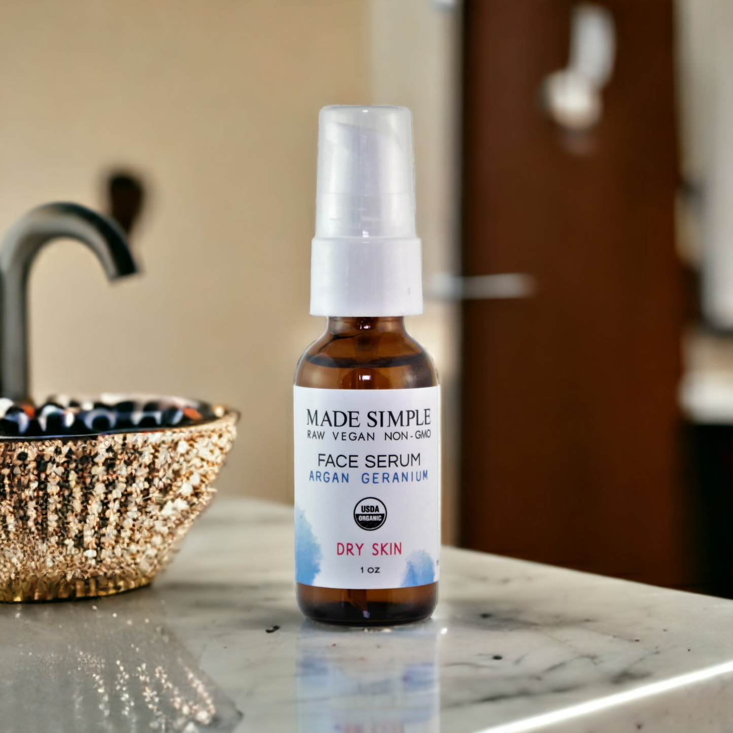 Argan Geranium Face Serum - Certified Organic, Vegan & Cruelty-free